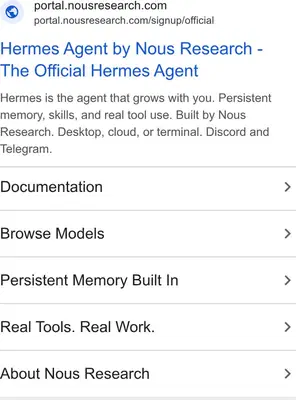 Nous Research Google ad: Hermes Agent by Nous Research - The Official Hermes Agent