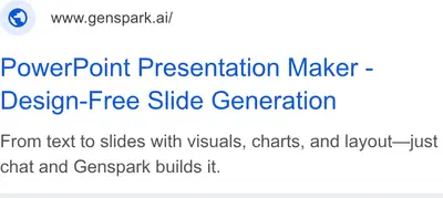 MainFunc (GenSpark) Google ad: PowerPoint Presentation Maker - Design-Free Slide Generation