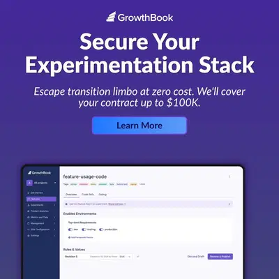 GrowthBook LinkedIn ad: Statsig transition uncertainty? Secure your stack.